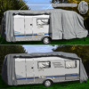 GreenYard ® Wohnwagen Abdeckplane mit Reflektoren Größe L, 610 x 250 x 220 cm