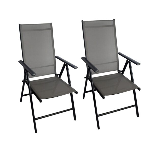 CHILLROI CHILLROI® Klappsessel Aluminium 2er Set Gartenstuhl klappbar Campingstuhl