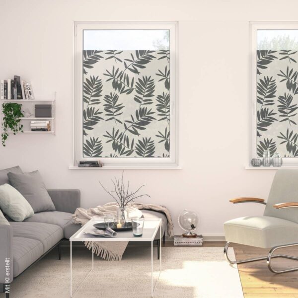 LICHTBLICK Fensterfolie Watercolor Blätter Watercolor schwarz B/L: ca. 100x180 cm