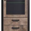 Standvitrine Emile Eiche Tabak Nachbildung B/H/T: ca. 70x195x45 cm