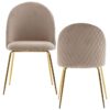 Stuhl beige gold Stoff Eisen B/H/T: ca. 53x86x50 cm Stuhl beige gold Stoff Eisen B/H/T: ca. 53x86x50 cm
