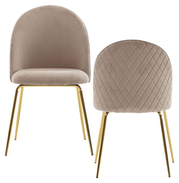 Stuhl beige gold Stoff Eisen B/H/T: ca. 53x86x50 cm Stuhl beige gold Stoff Eisen B/H/T: ca. 53x86x50 cm