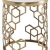 Beistelltisch gold Optik weiß Marmor Optik Aluminium Marmor B/H/T/D: ca. 46x46x55x44 cm