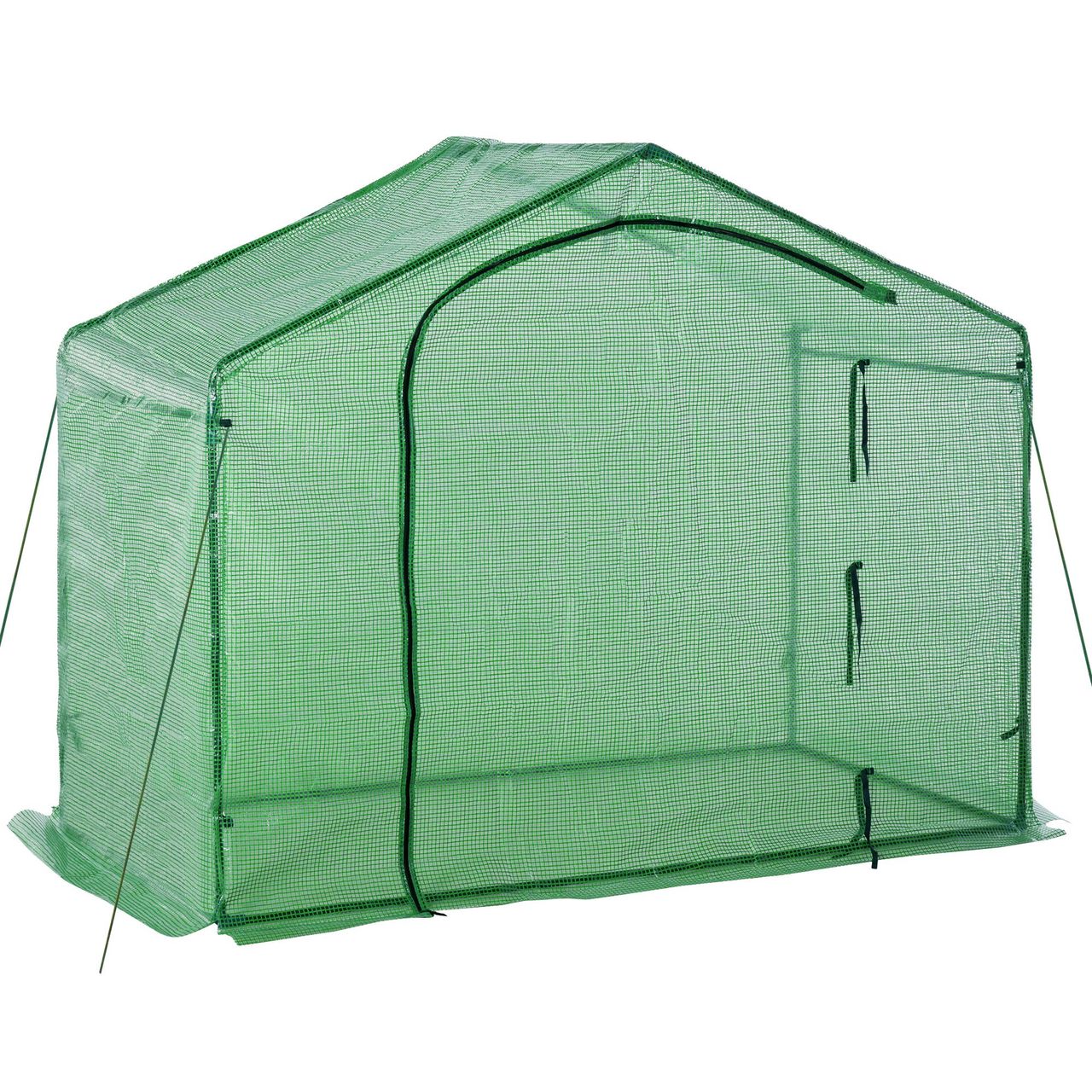 Outsunny Foliengewächshaus Frühbeet mit Fenster und Tür Grün Stahl PVC – Kunststoff 180 x 100 x 165 cm