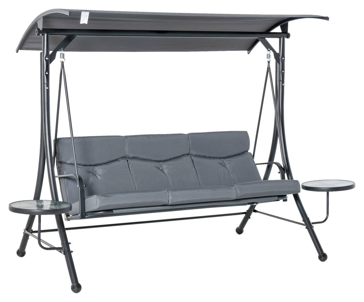 Outsunny Hollywoodschaukel grau Polyester B/H/L: ca. 125x177x271 cm