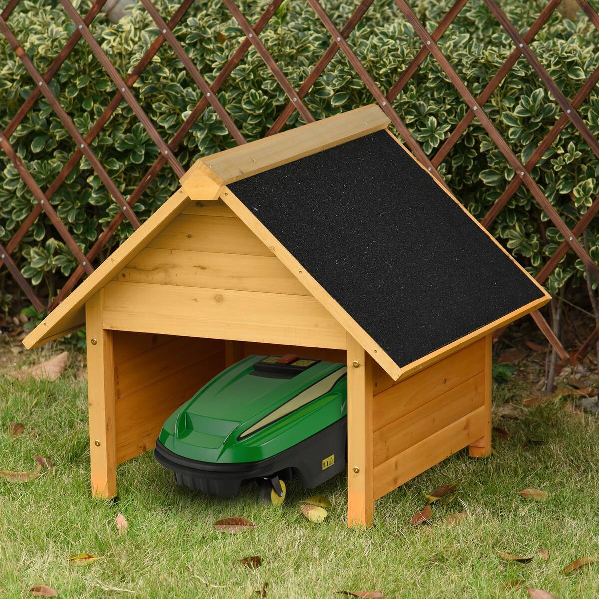 Outsunny Mährobotergarage natur B/H/L: ca. 76x70x75 cm