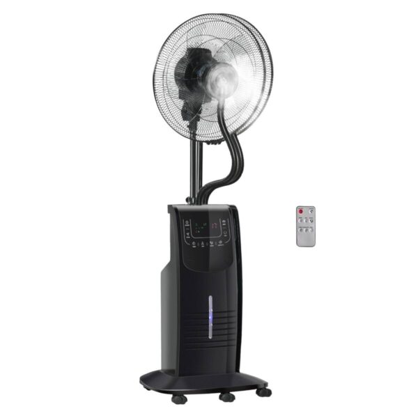 HOMCOM Ventilator schwarz Polypropylen Edelstahl Kunststoff B/H/L: ca. 44,5x44,5x135 cm
