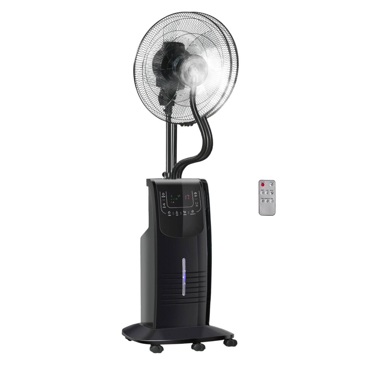 HOMCOM Ventilator schwarz Polypropylen Edelstahl Kunststoff B/H/L: ca. 44,5x44,5x135 cm