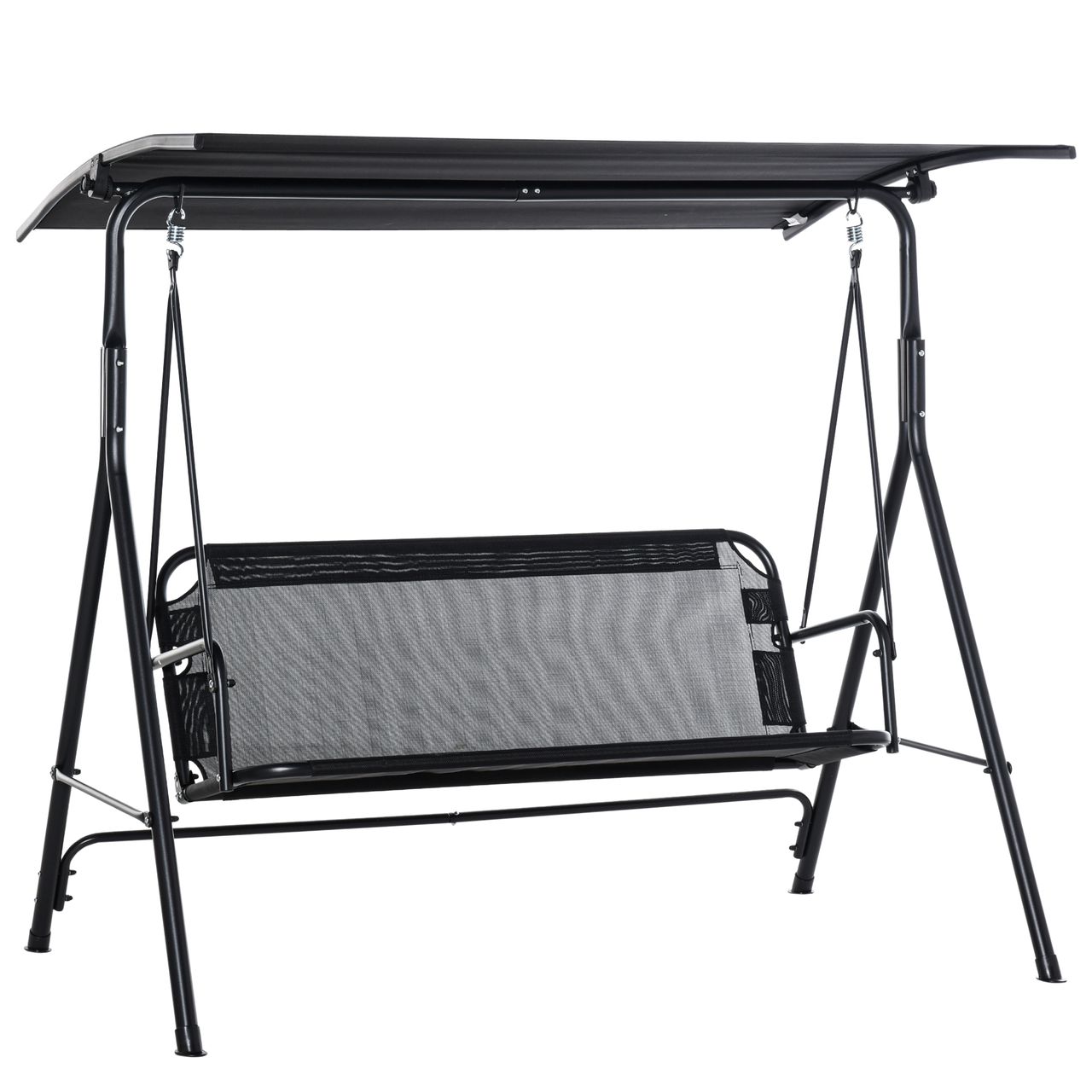 Outsunny 3 – Sitzer Hollywoodschaukel Schaukelstuhl Outdoor Gartenliege Schwarz
