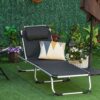 Outsunny Sonnenliege mit Kopfkissen schwarz Aluminium B/H/L: ca. 60x76x170 cm Outsunny Sonnenliege mit Kopfkissen schwarz Aluminium B/H/L: ca. 60x76x170 cm