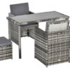 Outsunny Sitzgruppe grau Glas B/H/L: ca. 60x120x72 cm Outsunny Sitzgruppe grau Glas B/H/L: ca. 60x120x72 cm