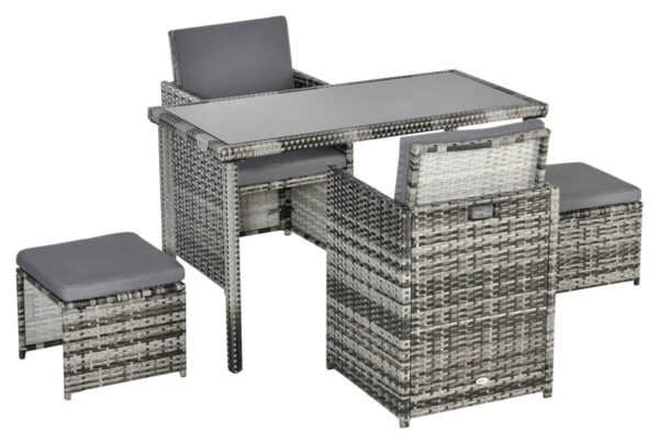 Outsunny Sitzgruppe grau Glas B/H/L: ca. 60x120x72 cm Outsunny Sitzgruppe grau Glas B/H/L: ca. 60x120x72 cm