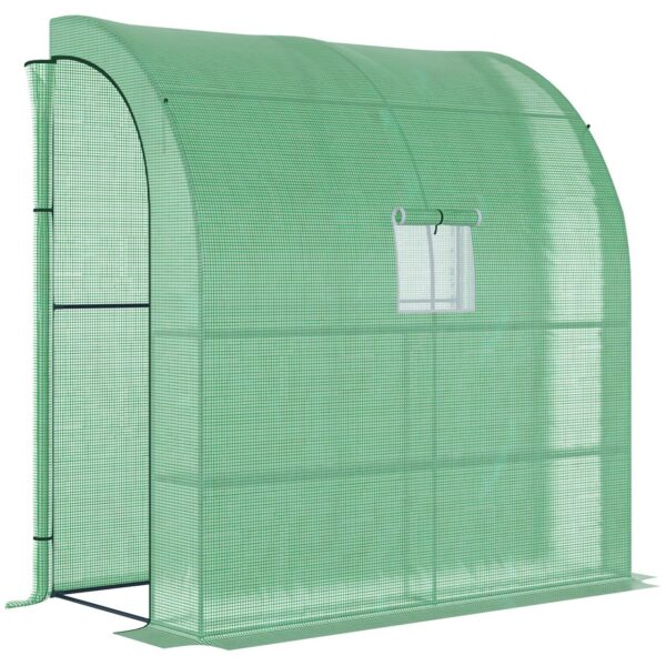 Outsunny Foliengewächshaus mit 2 Türen Stahl PE Grün 200 x 100 x 213 cm