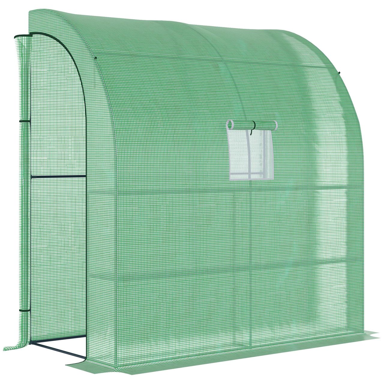 Outsunny Foliengewächshaus mit 2 Türen Stahl PE Grün 200 x 100 x 213 cm
