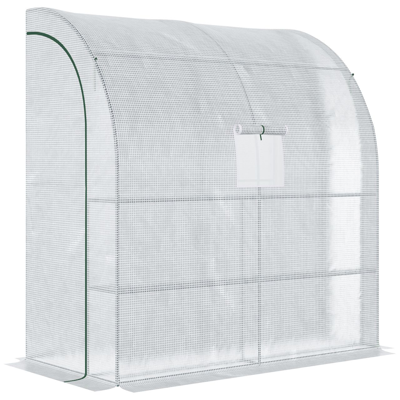 Outsunny Foliengewächshaus mit 2 Türen Pflanzenaufzucht UV – Schutz Stahl PE Weiß 200 x 100 x 213 cm