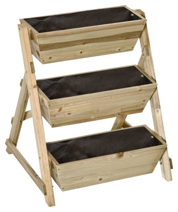 Outsunny Blumentreppe natur Holz B/H/L: ca. 61x77x71 cm Outsunny Blumentreppe natur Holz B/H/L: ca. 61x77x71 cm