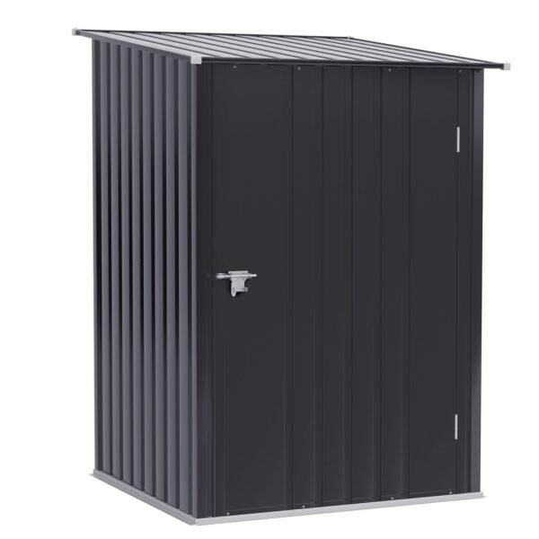 Outsunny Gerätehaus mit Pultdach 1 x 1 m Metall Gartenhaus 0, 92m² Stahl Grau