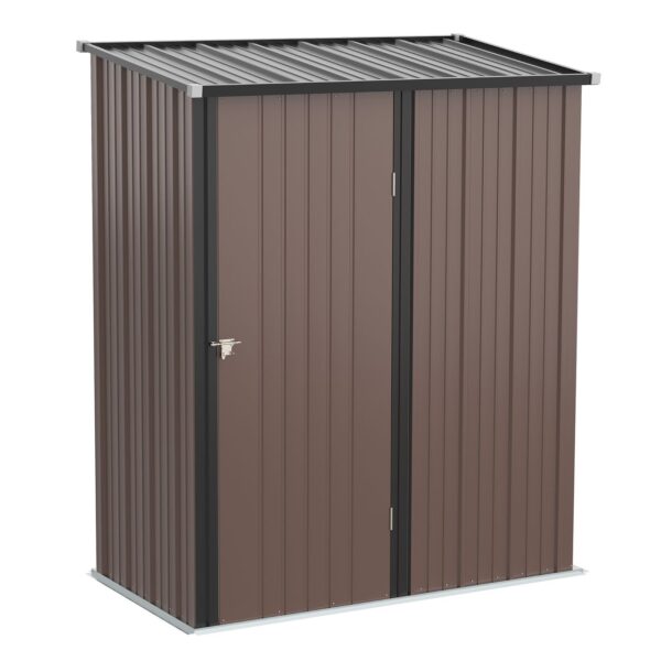 Outsunny Gerätehaus mit Pultdach 1, 34 m² Metall Gartenhaus Geräteschuppen