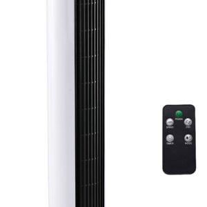 HOMCOM Ventilator schwarz Edelstahl Kunststoff Polypropylen B/H/L: ca. 32x32x96 cm