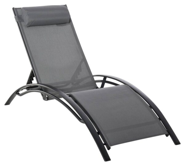 Outsunny Gartenliege grau Aluminium B/H/L: ca. 64x82x171 cm Outsunny Gartenliege grau Aluminium B/H/L: ca. 64x82x171 cm