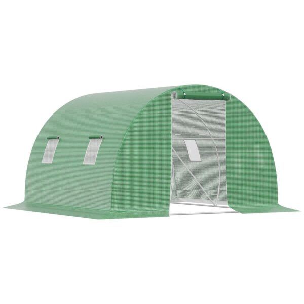 Outsunny Foliengewächshaus begehbares Polytunnel 3 x 3 m Gewächshaus