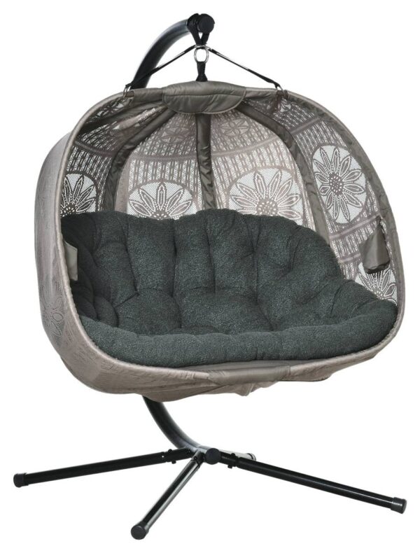Outsunny Hängesessel mit zwei Sitzplätzen schwarz Polyester B/H/L: ca. 126x172x132 cm