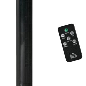 HOMCOM Ventilator schwarz Kunststoff Polypropylen Edelstahl B/H/L: ca. 31,5x31,5x117 cm