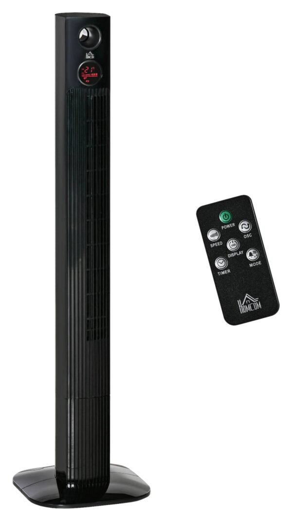 HOMCOM Ventilator schwarz Kunststoff Polypropylen Edelstahl B/H/L: ca. 31,5x31,5x117 cm