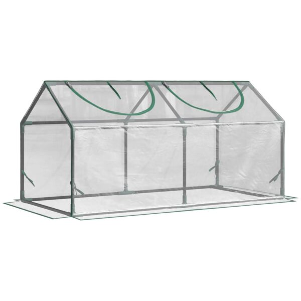 Outsunny Foliegewächshaus mit Fenster PVC Tomatenhaus 120x60x60cm Transparent