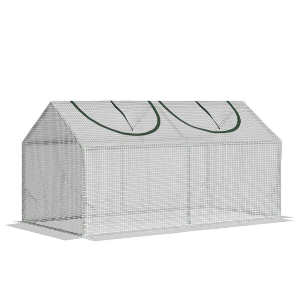 4251774946605-1 Outsunny Foliengewächshaus mit Fenster PE Tomatenhaus 120x60x60cm Weiß