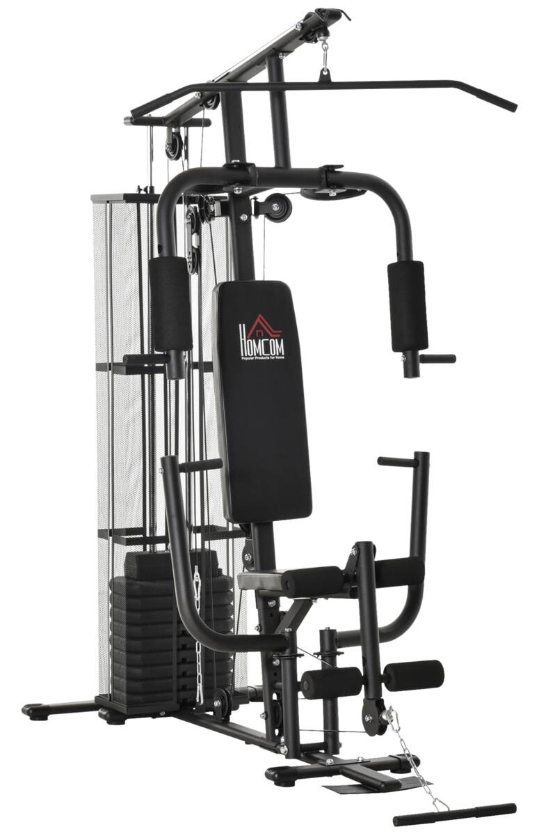 HOMCOM Kraftstation schwarz Metall B/H/L: ca. 110x210x150 cm