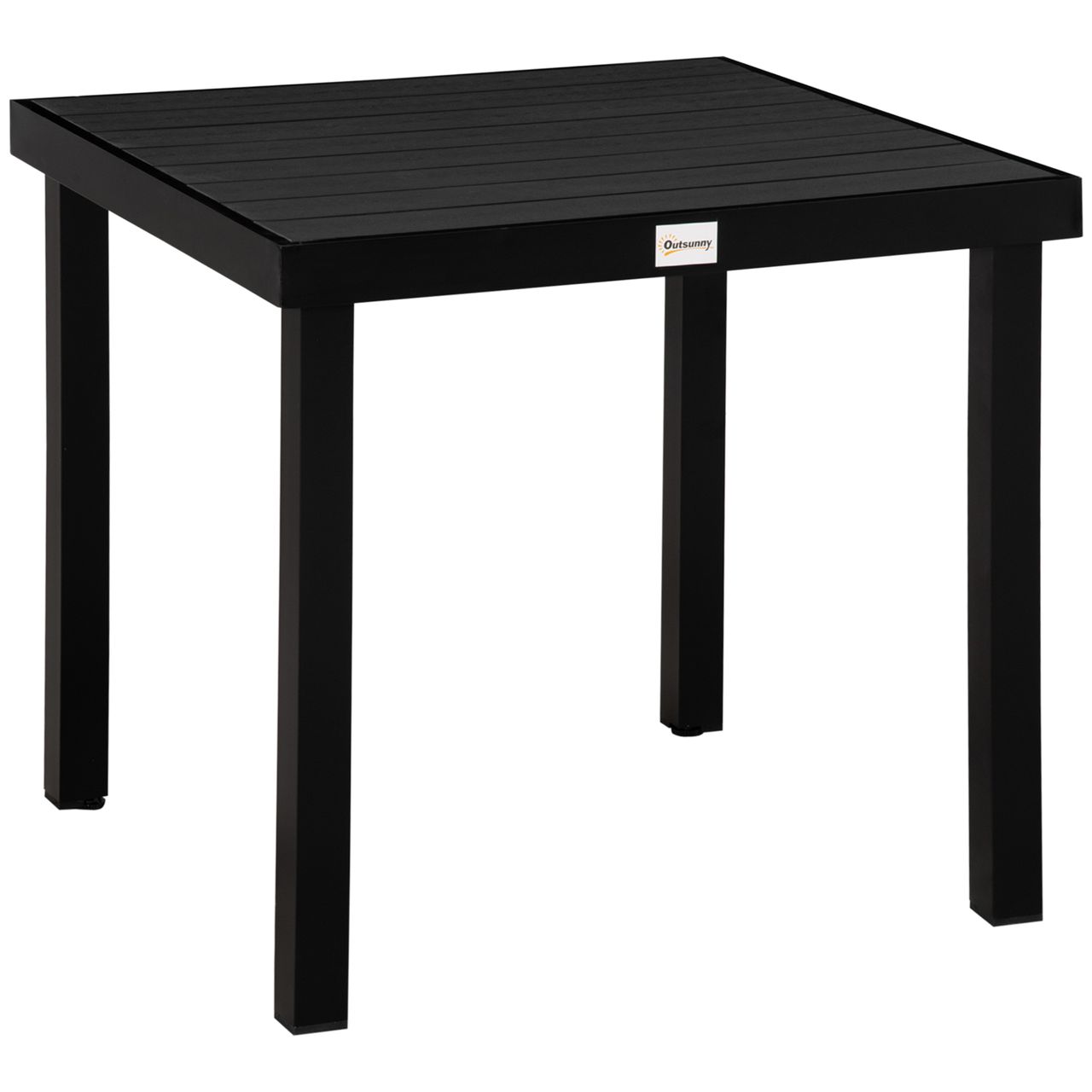 MH Handel Gartentisch für 4 Personen Aluminiumtisch Gartenmöbel pflegeleicht Kunststoff Schwarz 80x80x74 cm