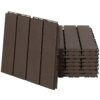 4251774950381-1 Outsunny 9er Set Terassenfliesen Balkon 30x30 cm Garten – Klickfliese Bodenbelag Innen Außen Kunststoff Braun