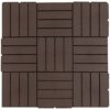 4251774950381-2 Outsunny 9er Set Terassenfliesen Balkon 30x30 cm Garten – Klickfliese Bodenbelag Innen Außen Kunststoff Braun