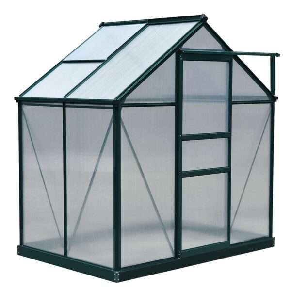 4251774951647-1 Outsunny Gewächshaus Aluminium Treibhaus mit Dachfenster 190 x 132 x 201 cm