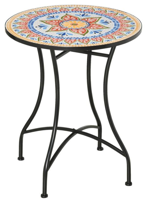 Outsunny Gartentisch bunt Keramik H/D: ca. 71x60 cm