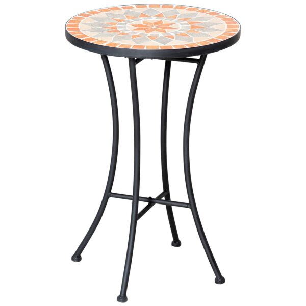 4251774959957-1 Outsunny Ø35, 5 cm Beistelltisch Gartentisch wetterfest Mosaik für Garten