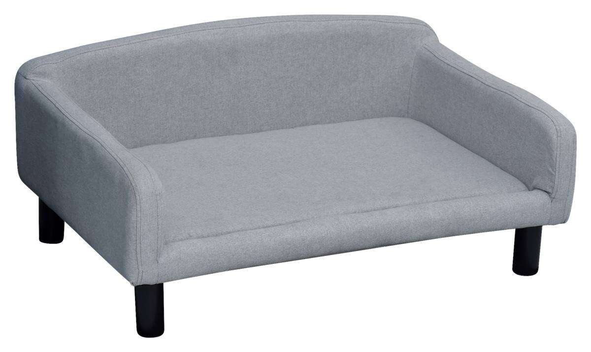 PawHut Hundesofa hellgrau Polyester B/H/L: ca. 82x36x54 cm