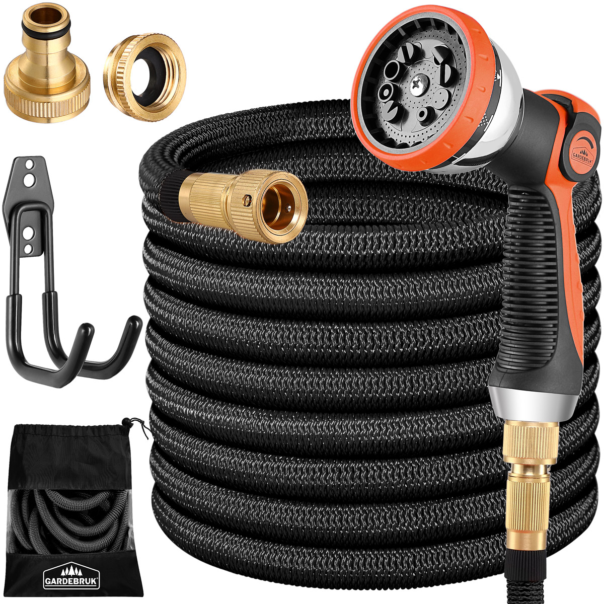 Casaria Gardebruk Gartenschlauch Schwarz 7, 5m flexibel