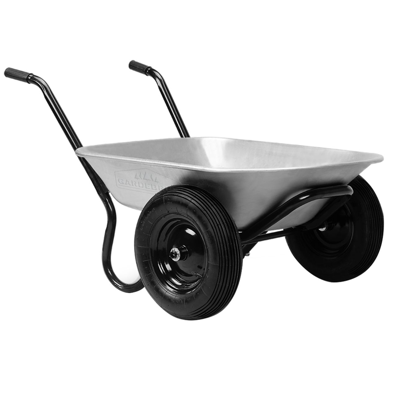 Casaria Schubkarre Doppelrad 150kg 126x75x71cm schwarz silber