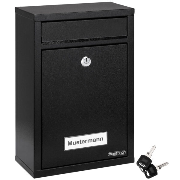 monzana Briefkasten Schwarz 32x22x9cm