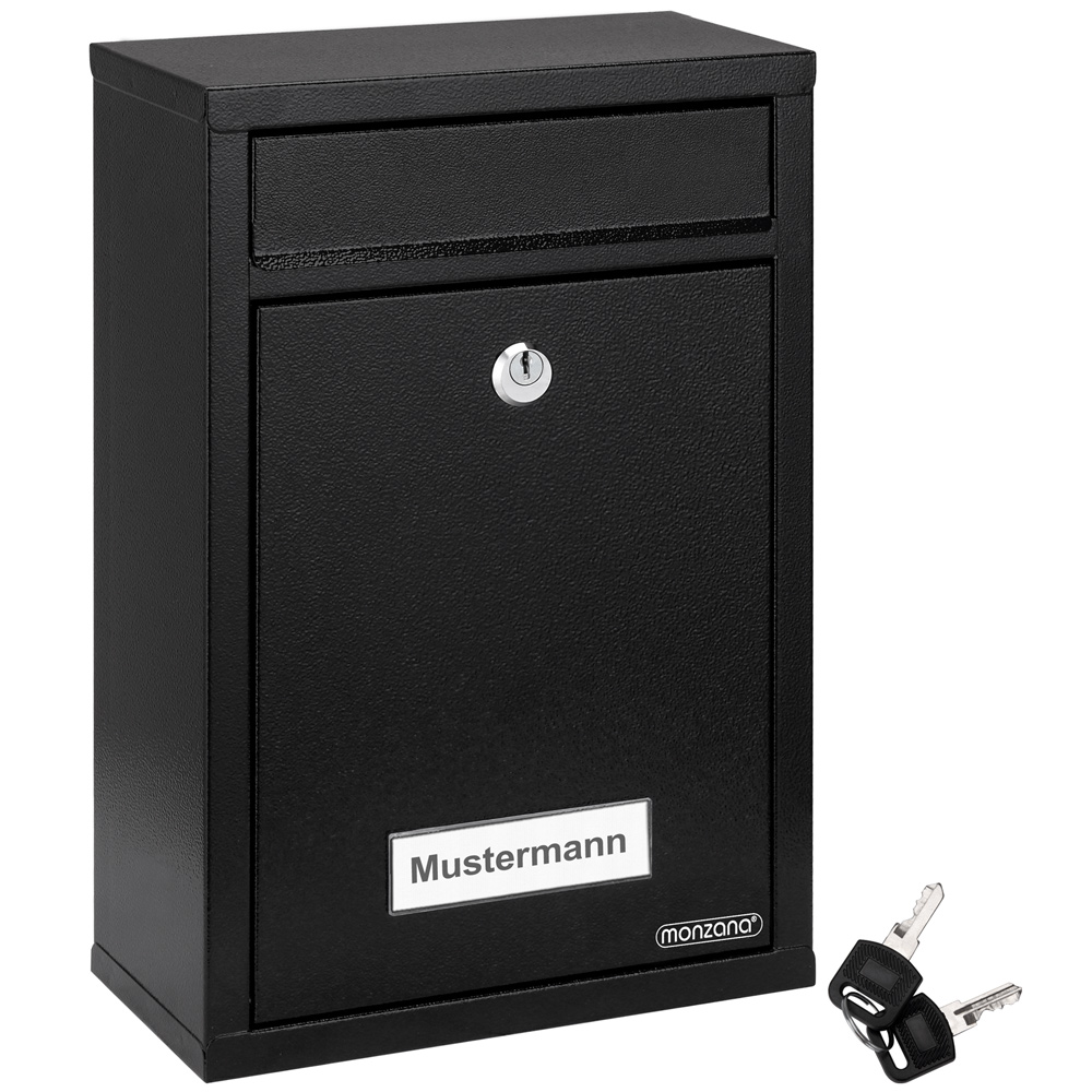 monzana Briefkasten Schwarz 32x22x9cm