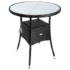 Casaria Polyrattan – Tisch Schwarz rund Ø60cm