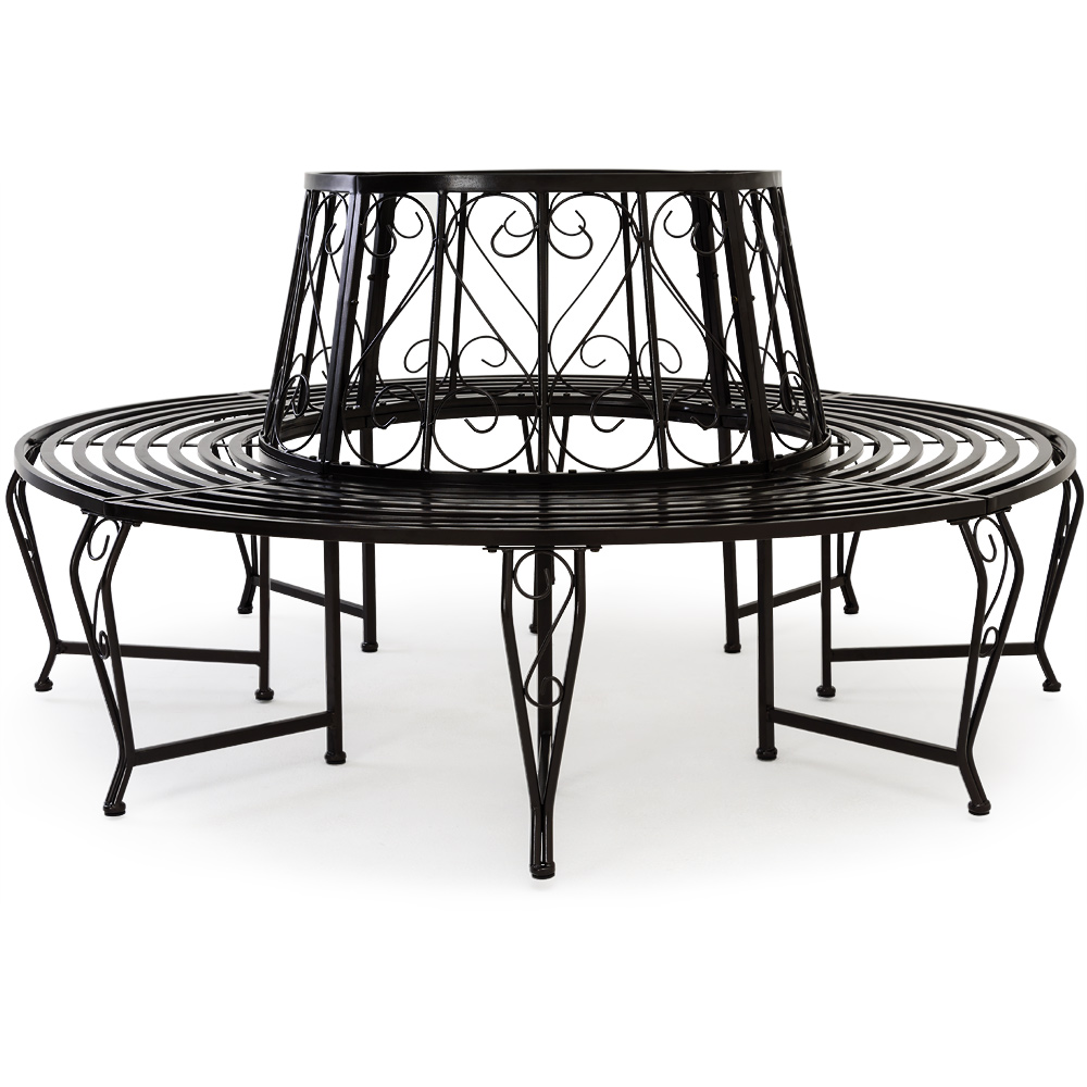 Casaria Baumbank Bree Schwarz Metall Ø160cm