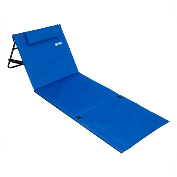 4251776925035-1 Detex Strandmatte mit Lehne & Kopfkissen 158 cm x 56cm blau