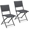 Casaria Polyrattan Klappstuhl Rom 2er Set schwarz