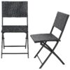 Casaria Polyrattan Klappstuhl Rom 2er Set schwarz