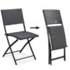 Casaria Polyrattan Klappstuhl Rom 2er Set schwarz