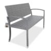 4251779127290-2 Casaria Gartenbank Polyrattan 122x90x55cm grau