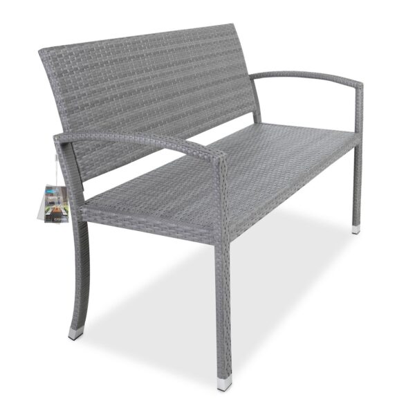 4251779127290-2 Casaria Gartenbank Polyrattan 122x90x55cm grau